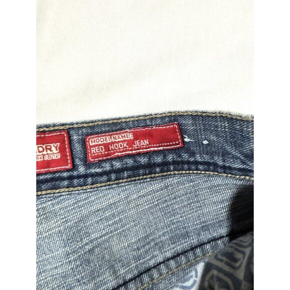Vtg Ecko Unltd Jeans Sz. 32 Med. Blue Wash Denim Patch Y2K Baggy Fit  Red Hook - Picture 12 of 16